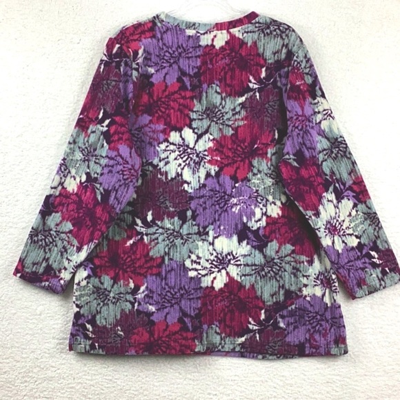 Women’s X-Large Floral Pullover Fleece Sweater. - Picture 3 of 7